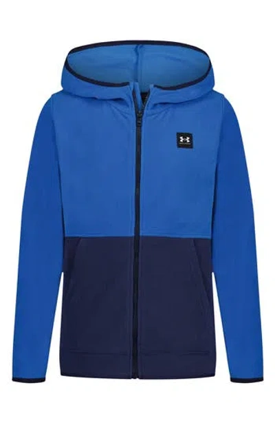 Under Armour Kids' Hundo Fleece Zip-up Hoodie In Blue