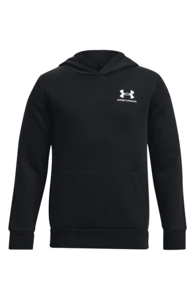 Under Armour Kids' Icon Cotton Blend Fleece Hoodie In Black