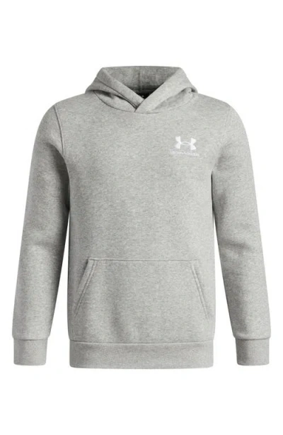 Under Armour Kids' Icon Cotton Blend Fleece Hoodie In Gray