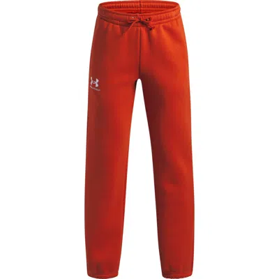 Under Armour Kids' Icon Cotton Blend Fleece Sweatpants In Orange