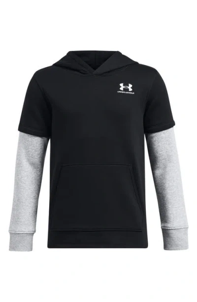 Under Armour Kids' Icon Fleece Hoodie In Black