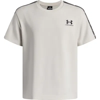 Under Armour Kids' Icon Taped T-shirt In White / Black