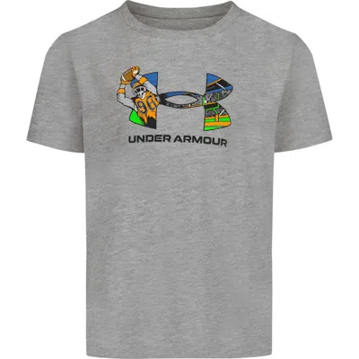 Under Armour Kids' Logo Football Graphic T-shirt In Gray