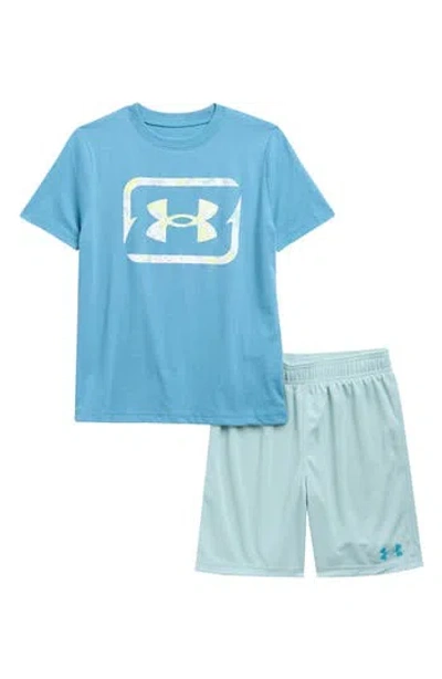 Under Armour Kids' Logo Hook Graphic T-shirt & Shorts Set In Blue