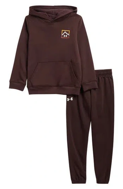 Under Armour Kids' Logo Mountain Hoodie & Joggers Set In Brown