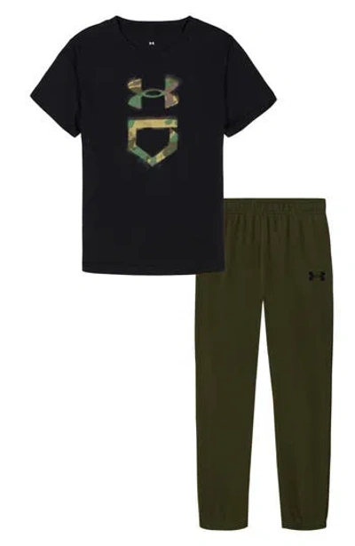 Under Armour Kids' Logo T-shirt & Joggers Set In Black