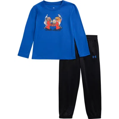Under Armour Kids' Long Sleeve Graphic T-shirt & Joggers Set In Blue