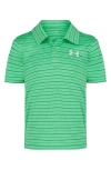 UNDER ARMOUR KIDS' MATCH PLAY STRIPE PERFORMANCE POLO