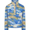 Under Armour Kids' Microfleece Half Placket Pullover In Blue
