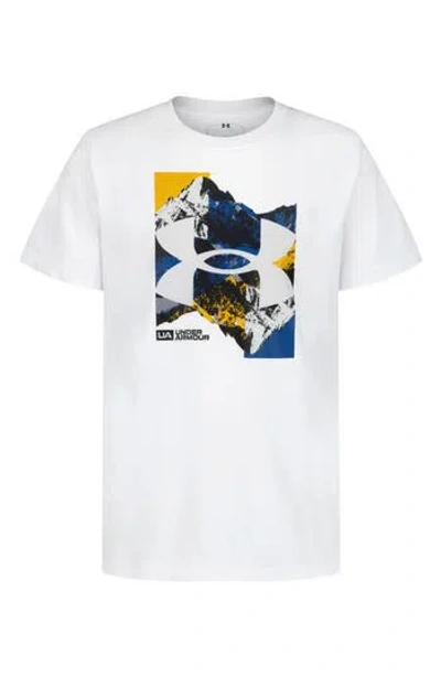 Under Armour Kids' Mirror Mountain Graphic T-shirt In White