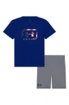 Under Armour Toddler & Little Boys Freedom Hooks T-shirt & Shorts, 2 Piece Set In Royal