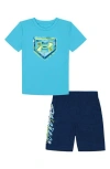 Under Armour Kids' Performance Tech Scribble T-shirt & Shorts Set In Blue
