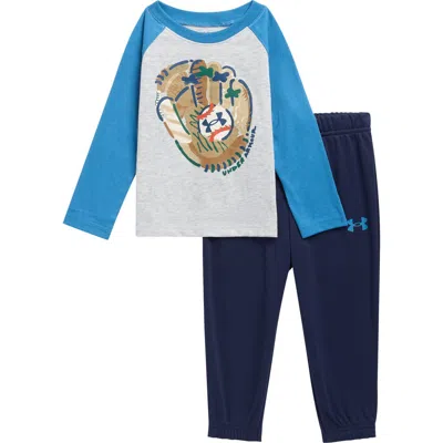 Under Armour Babies'  Kids' Play Catch Long Sleeve Tee & Joggers Set In Gray