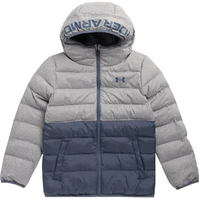 Under Armour Kids' Pronto Colorblock Water Resistant Puffer Jacket In Gray