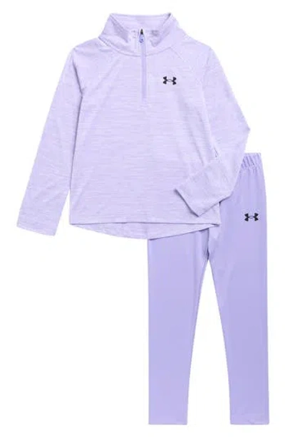 Under Armour Kids' Quarter Zip Sweatshirt & Leggings Set In Purple