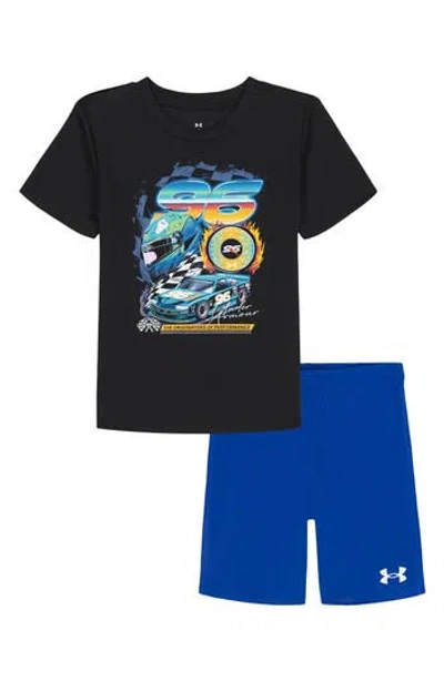 Under Armour Kids' Race Car Graphic Print Performance T-shirt & Shorts Set In Black
