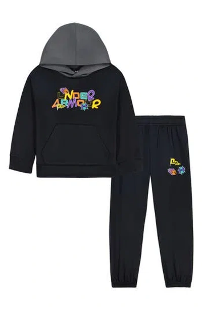 Under Armour Kids' Retro Hoodie & Joggers Set In Black