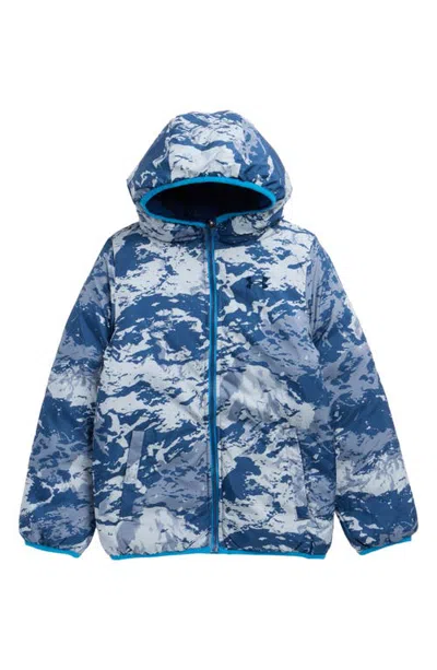 Under Armour Kids' Reversible Pronto Hooded Puffer Jacket In Blackout Navy