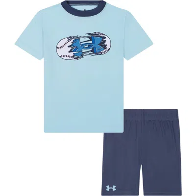 Under Armour Kids' Ringer Tee & Shorts Set In Stream