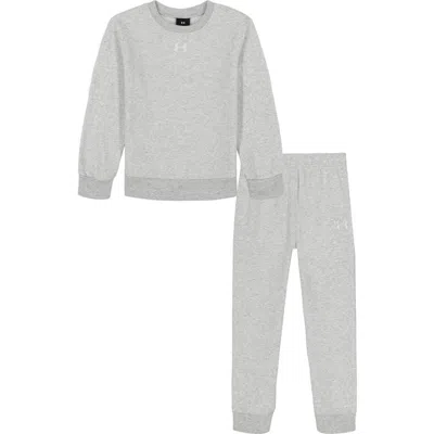 Under Armour Kids' Rival Crewneck & Joggers Set In Gray