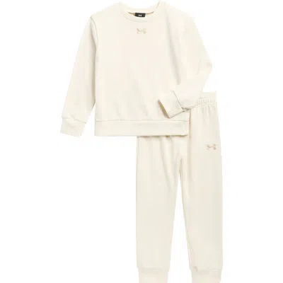 Under Armour Kids' Rival Crewneck Sweatshirt & Joggers Set In Neutral