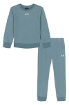 Under Armour Kids' Rival Crewneck Sweatshirt & Pants Set In Green