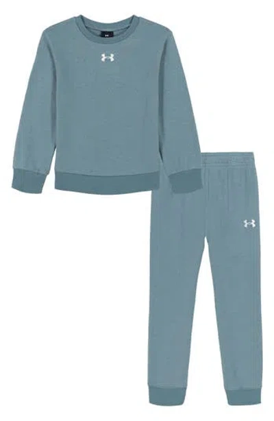 Under Armour Kids' Rival Crewneck Sweatshirt & Pants Set In Green