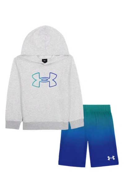 Under Armour Kids' Rival Fade T-shirt & Shorts Set In Gray