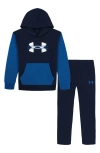Under Armour Kids' Rival Performance Fleece Hoodie & Sweatpants Set In Blue