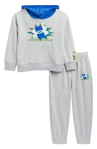 Under Armour Kids' Rival Retro Hoodie & Joggers Set In Gray