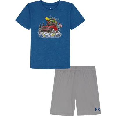 Under Armour Kids' River Run Graphic T-shirt & Shorts Set In Blue