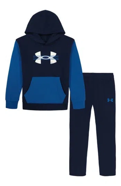 UNDER ARMOUR UNDER ARMOUR KIDS' RIVIAL LOGO FLEECE HOODIE & JOGGERS SET