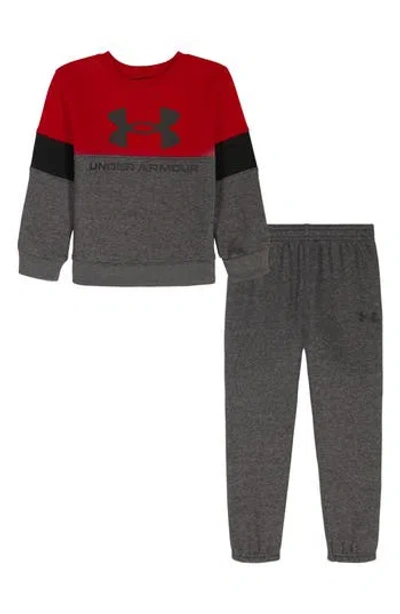 UNDER ARMOUR UNDER ARMOUR KIDS' RIVIAL LOGO FLEECE HOODIE & JOGGERS SET