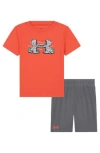 Under Armour Kids' Rock Scramble Graphic T-shirt & Shorts Set In Fire