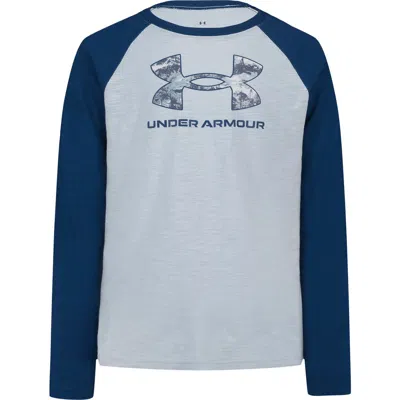 Under Armour Kids' Slub Raglan Graphic T-shirt In Blue Fog