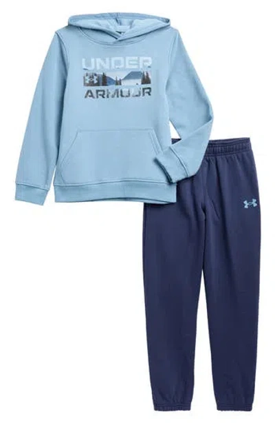 Under Armour Kids' Stacked Logo Hoodie & Joggers Set In Blue