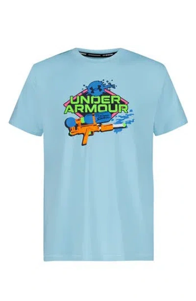 Under Armour Kids' Super Soaker Short Sleeve Rashguard In Blue