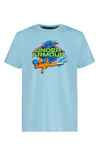 Under Armour Kids' Super Soaker Short Sleeve Rashguard In Stream