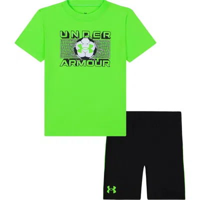 Under Armour Kids' Tech Soccer Graphic T-shirt & Shorts Set In Green