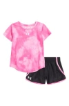Under Armour Toddler & Little Girls Printed T-shirt & Woven Shorts, 2 Piece Set In Rebel Pink