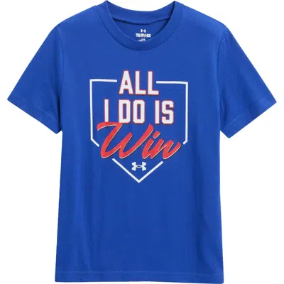 Under Armour Kids' Ua All I Do Is Win Graphic T-shirt In Blue