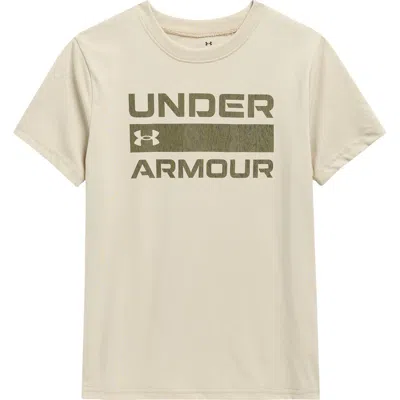 Under Armour Kids' Ua Bark Stacked Logo Performance Graphic T-shirt In Neutral