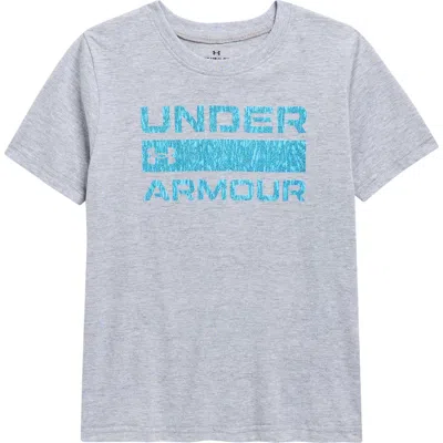 Under Armour Kids' Ua Bark Stacked Logo Performance Graphic T-shirt In Gray