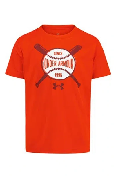 Under Armour Kids' Ua Batter Tech Performance Graphic T-shirt In Red