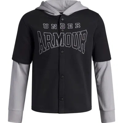 Under Armour Kids' Ua Icon Snap-up Hoodie In Black