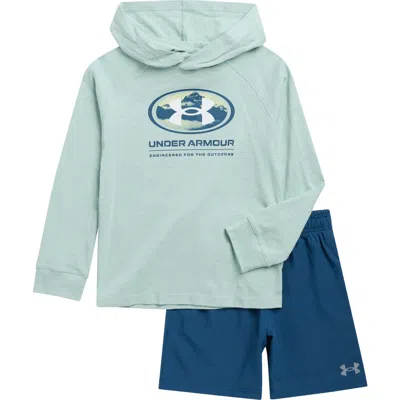 Under Armour Kids' Ua Logo Hoodie & Shorts Set In Multi