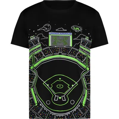 Under Armour Kids' Ua Tech™ Baseball Field Graphic T-shirt In Black
