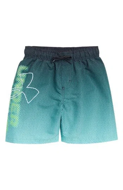 Under Armour Kids' Ua Textured Logo Volley Swim Trunks In Multi