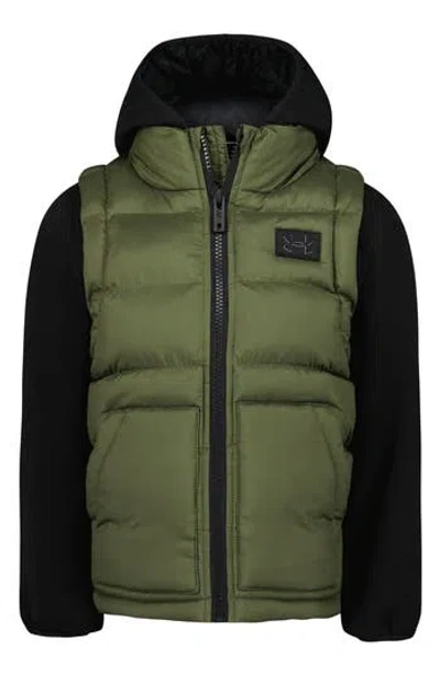 Under Armour Kids' Water Repellent Mixed Media Jacket In Black