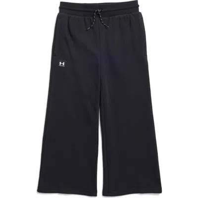 Under Armour Kids' Wide Leg Fleece Pants In Black
